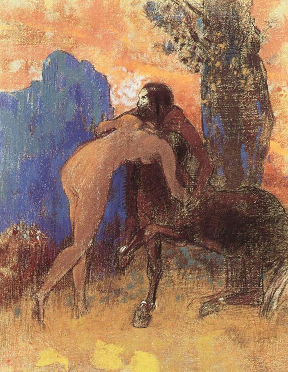 Odilon Redon Struggle Between Woman and a Centaur Sweden oil painting art